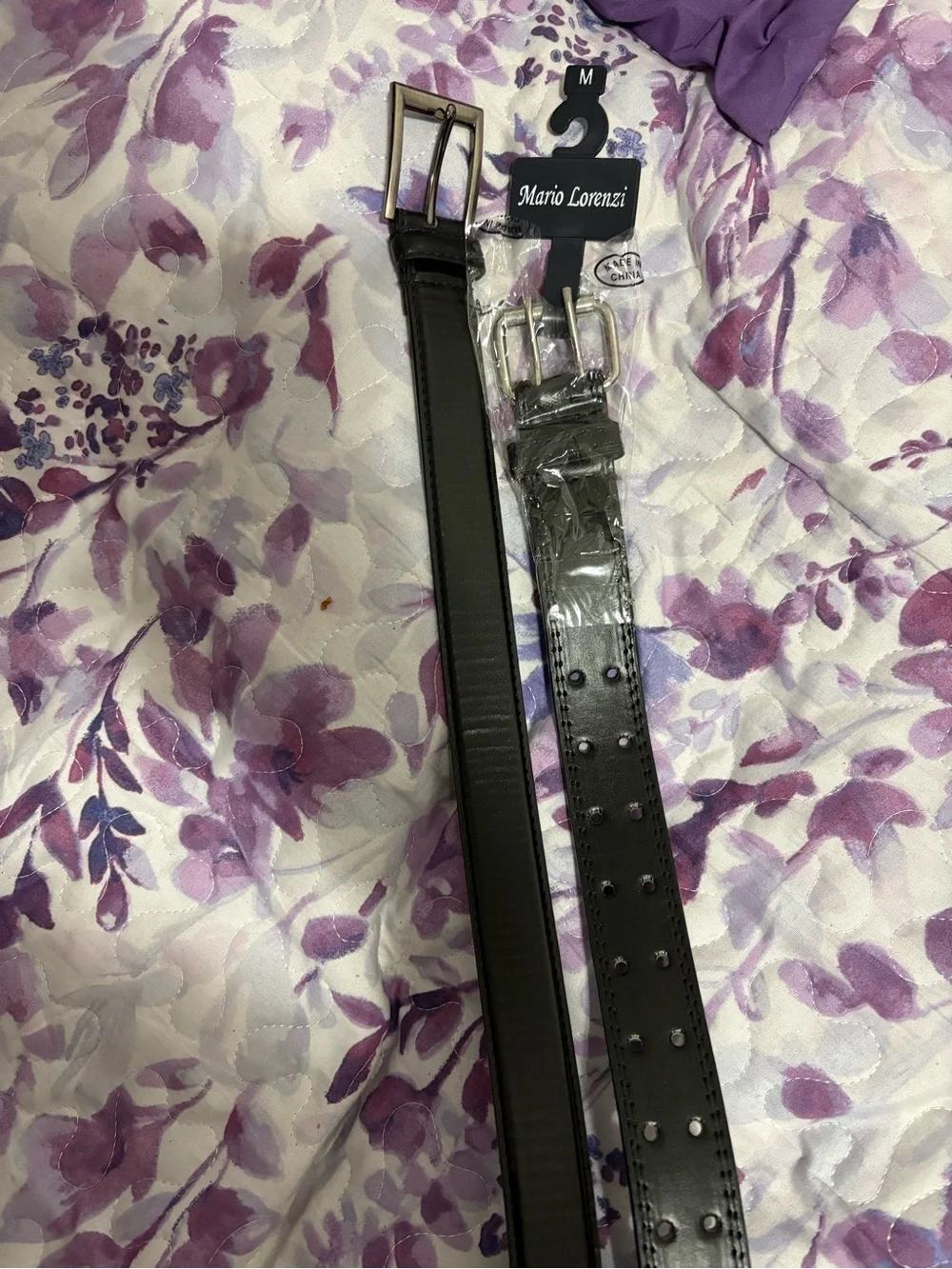 Kids Black Double-Row & One Hole Belts with Silver Buckle